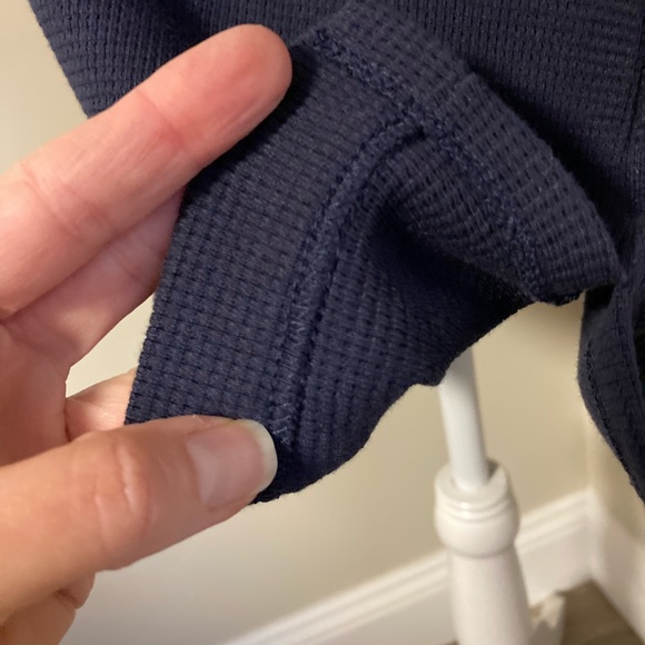 Ulla Popken Plus Size Navy Blue Waffle Textured Long Sleeve Crewneck Tun… - Picture 8 of 13